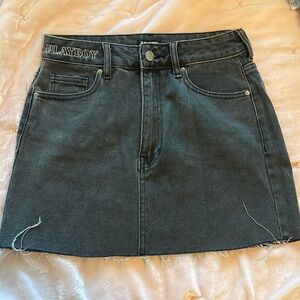 Playboy Gray Denim Skirt with Heart Detail